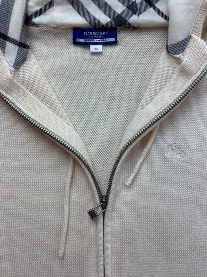 BURBERRY KNITTED ZIP UP HOODIE (S)