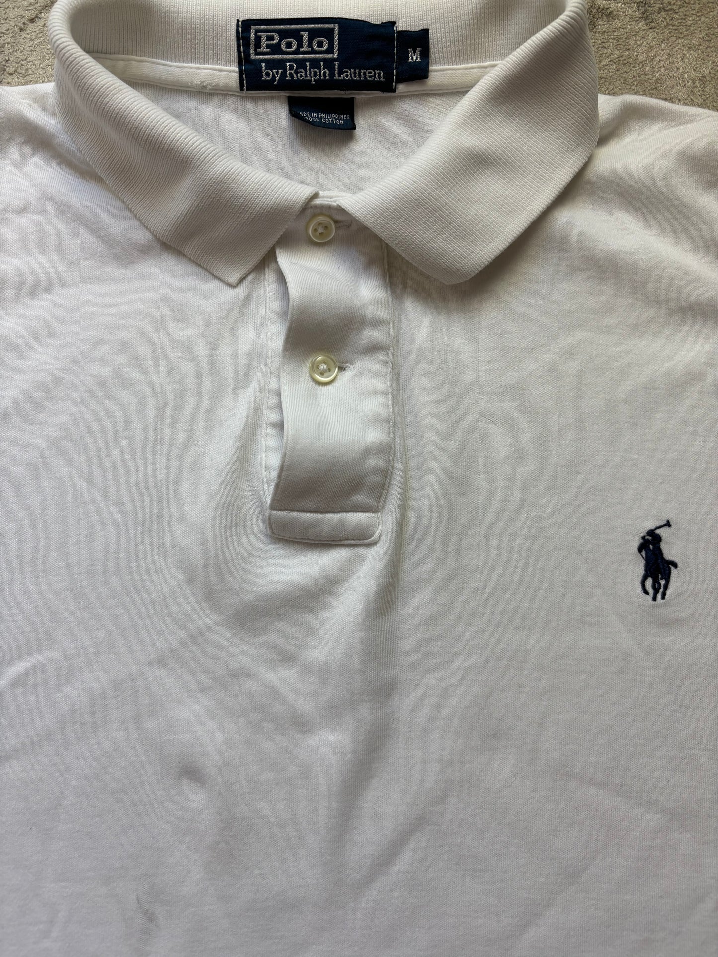 RALPH LAUREN POLO SHIRT WHITE (M)