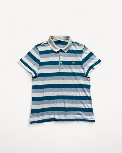 LACOSTE POLO SHIRT BLUE STRIPED (S)