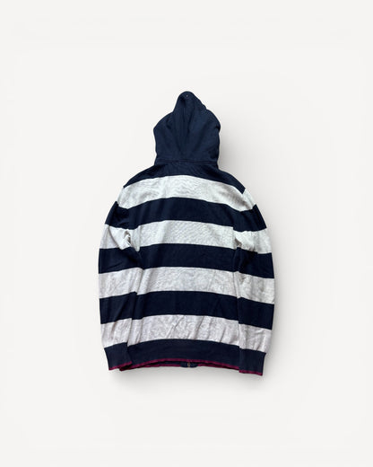 BURBERRY STRIPED ZIP UP HOODIE (M)