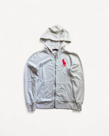 RALPH LAUREN WHITE ZIP UP HOODIE (S)