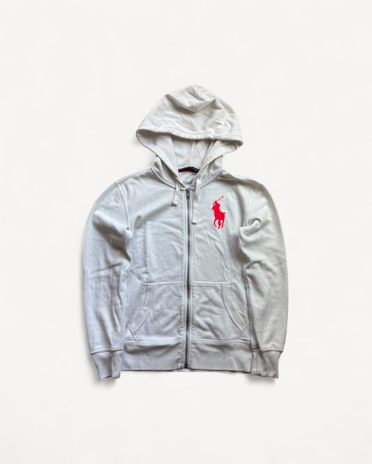 RALPH LAUREN WHITE ZIP UP HOODIE (S)
