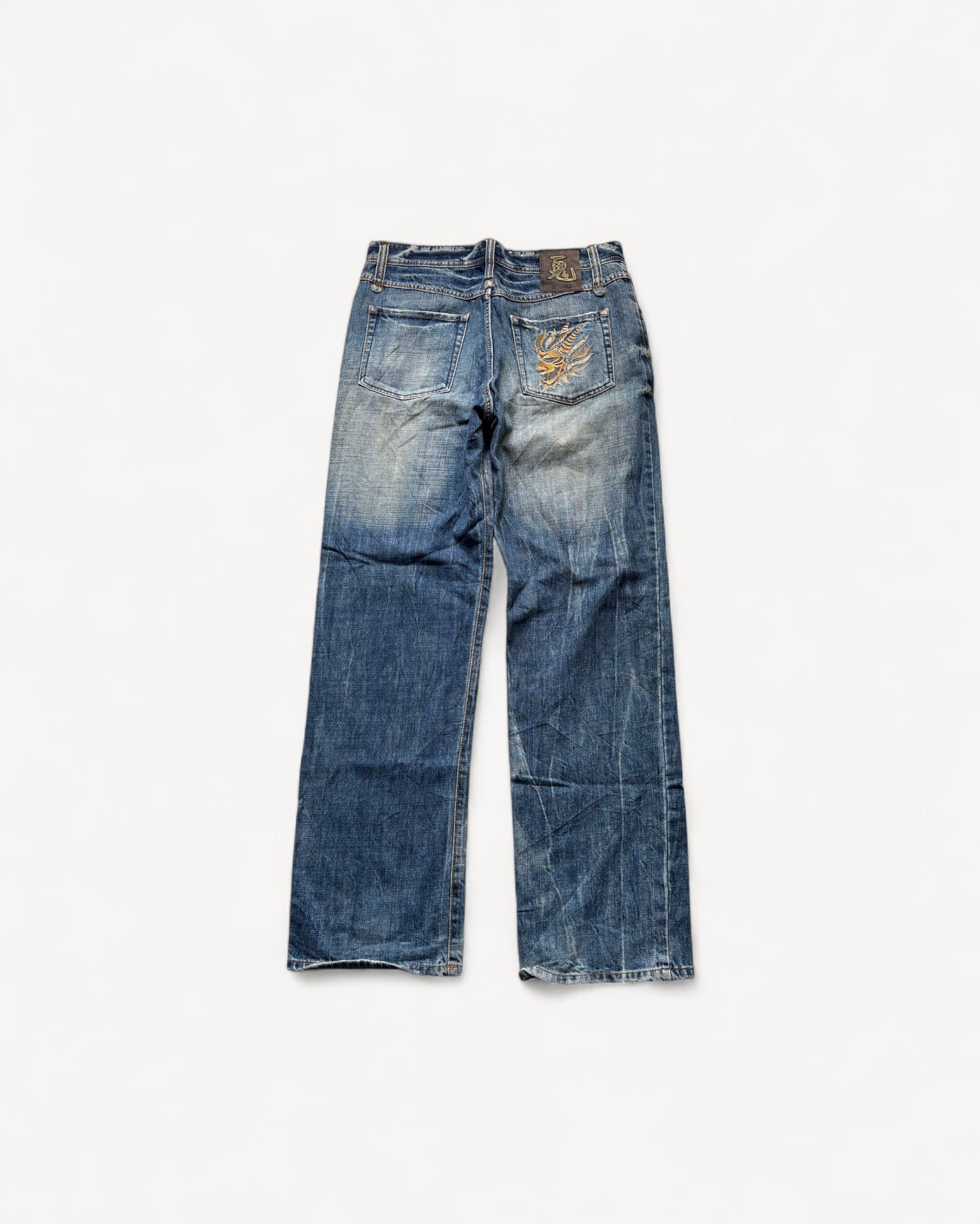 JAPANESE EMBROIDERED DENIM W34 L34 #JAP15