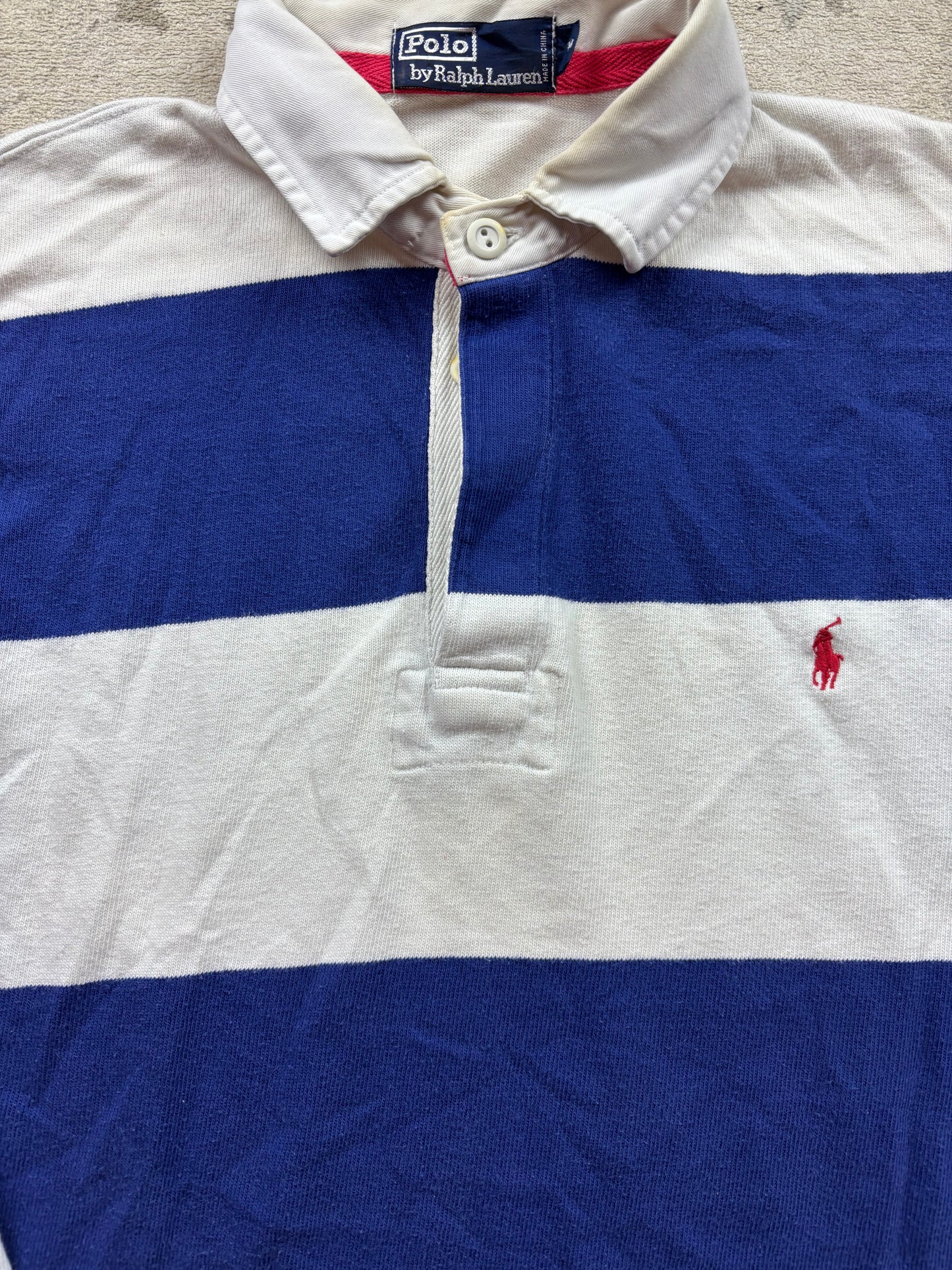 RALPH LAUREN LONGSL. POLO SHIRT STRIPED (L)