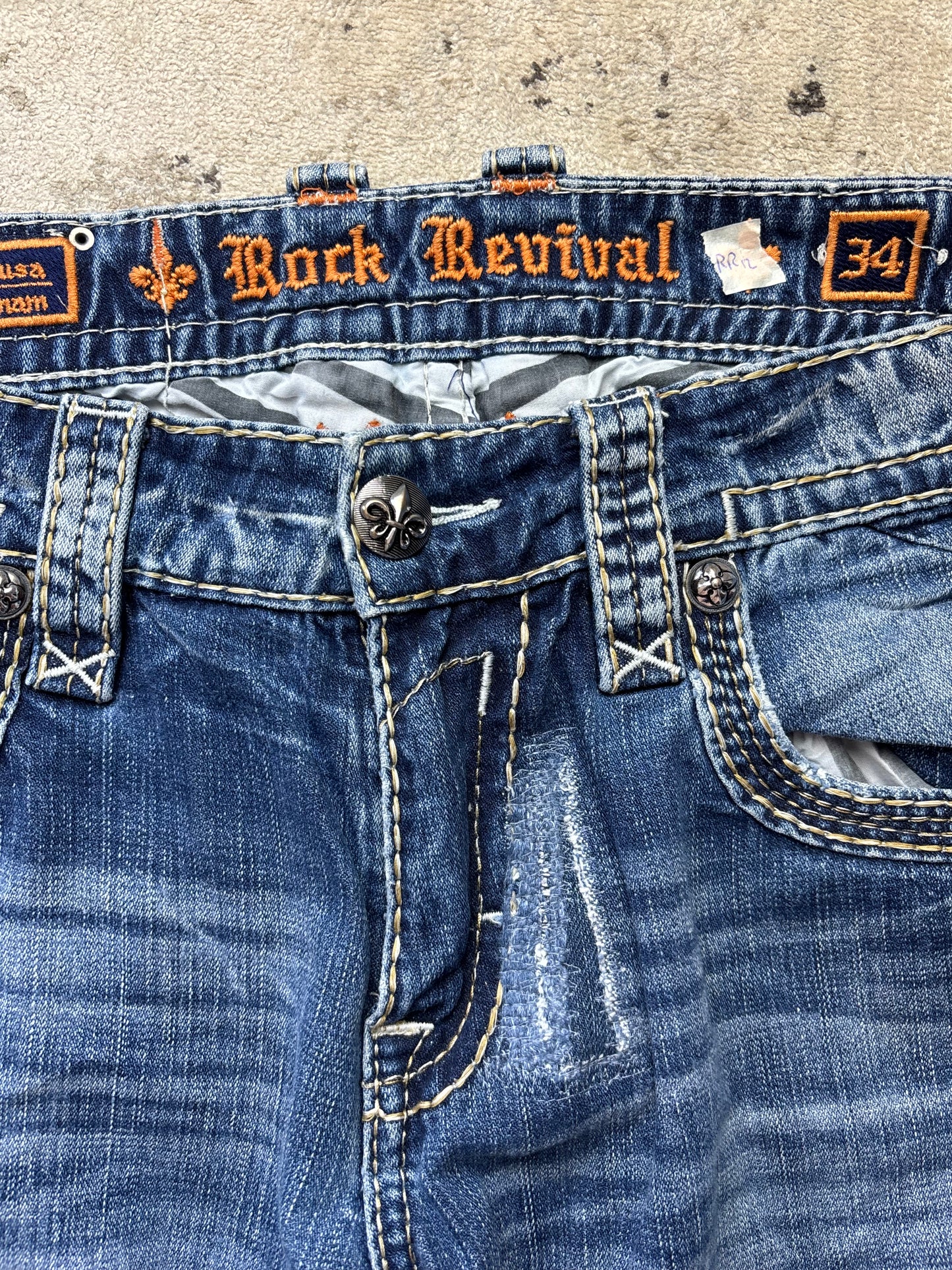 ROCK REVIVAL JEANS W34 L32 #RR12