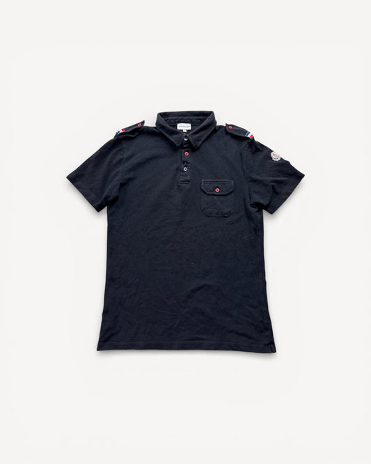 MONCLER BLACK POLO SHIRT (M)
