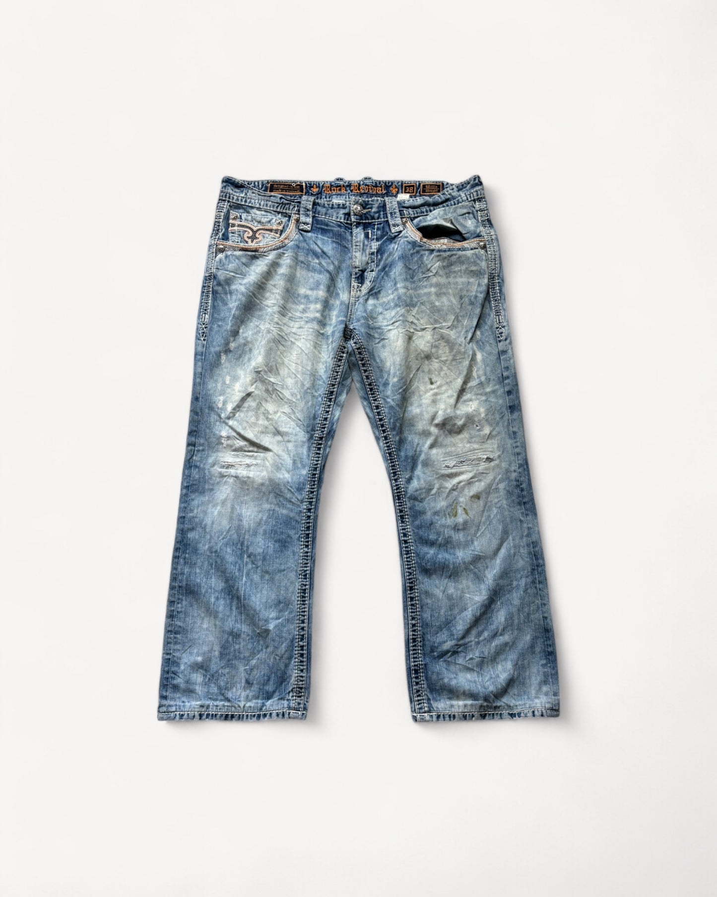 ROCK REVIVAL JEANS W38 L32 #RR20