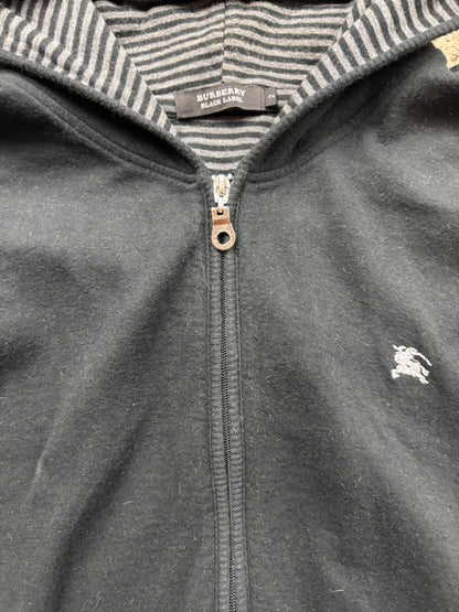 BURBERRY BLACK ZIP UP HOODIE (S)