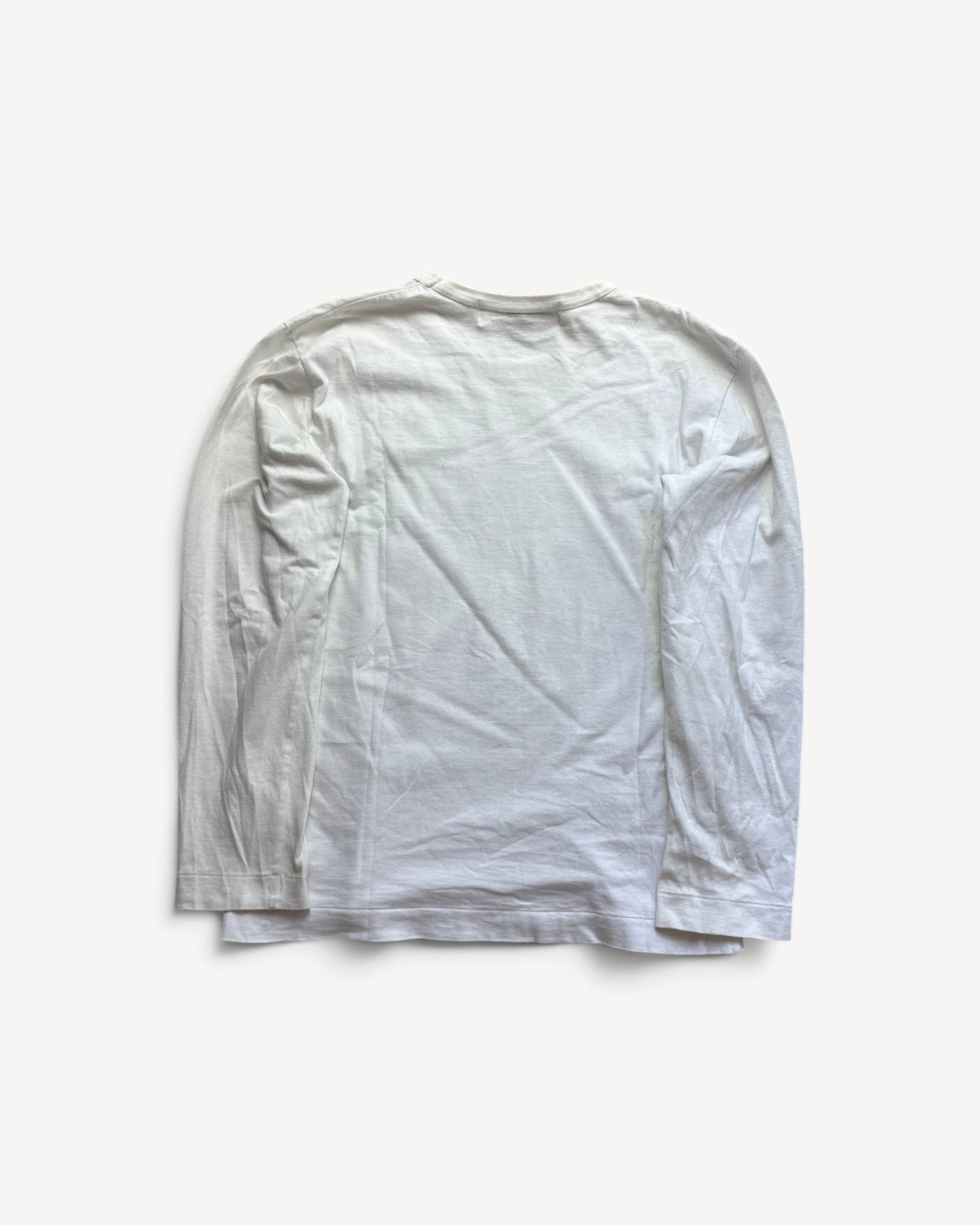 CDG PLAY WHITE LONGSLEEVE (S)