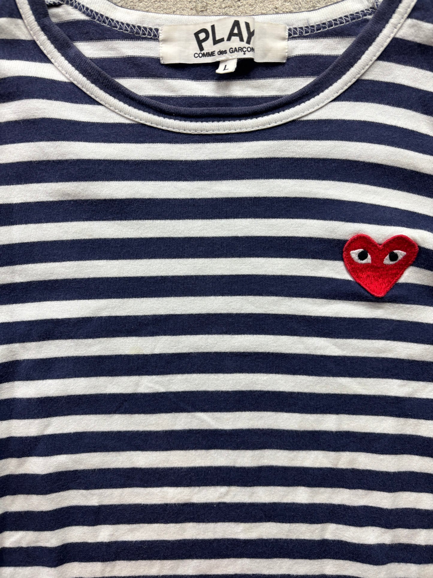CDG PLAY STRIPED LONGSLEEVE (S)
