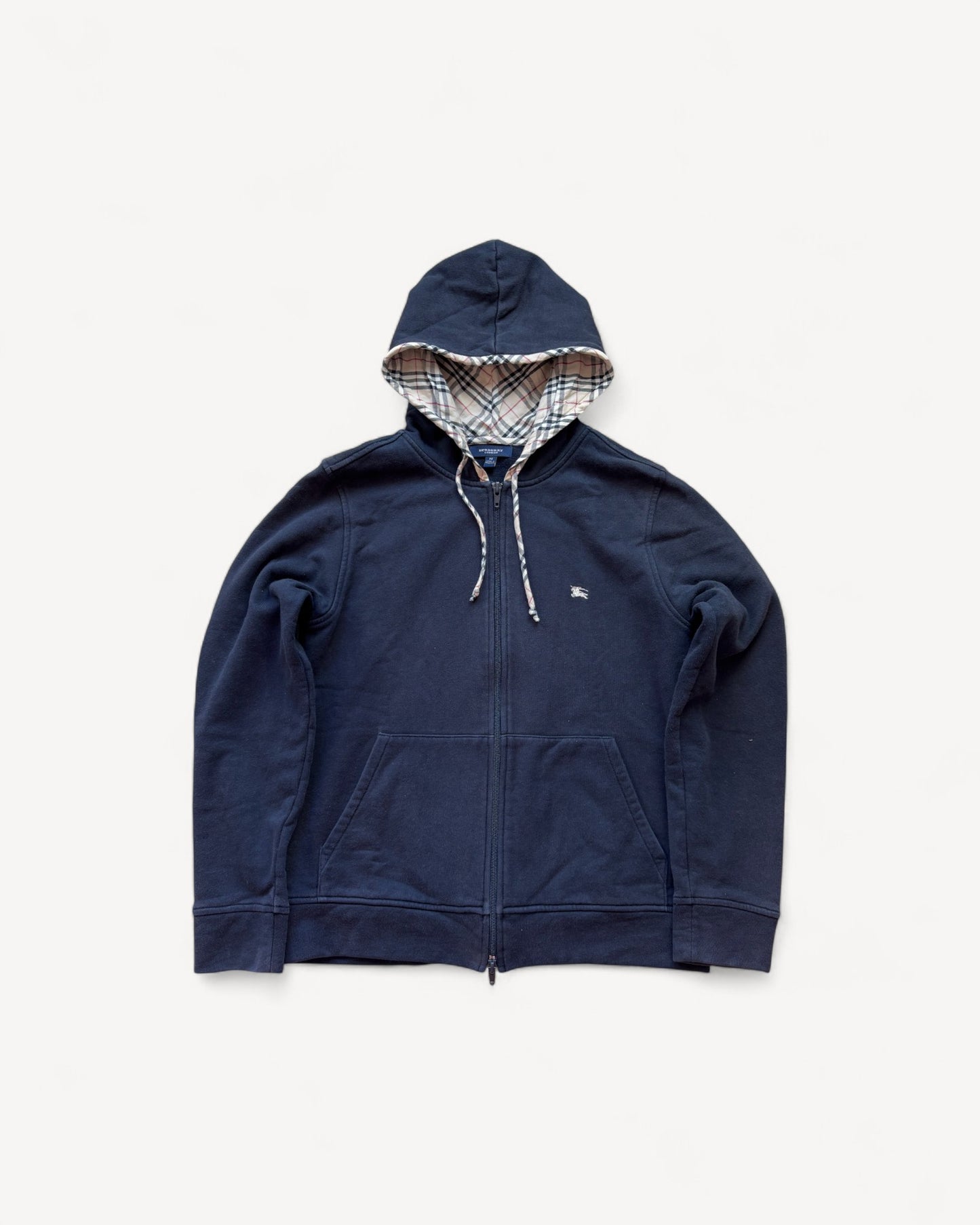 BURBERRY BLACK ZIP UP HOODIE (S)