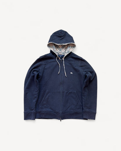 BURBERRY BLACK ZIP UP HOODIE (S)