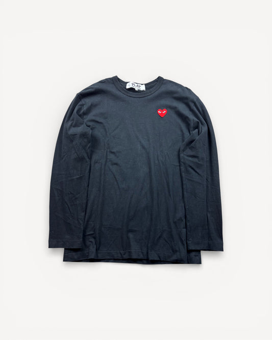 CDG PLAY BLACK LONGSLEEVE (XL)
