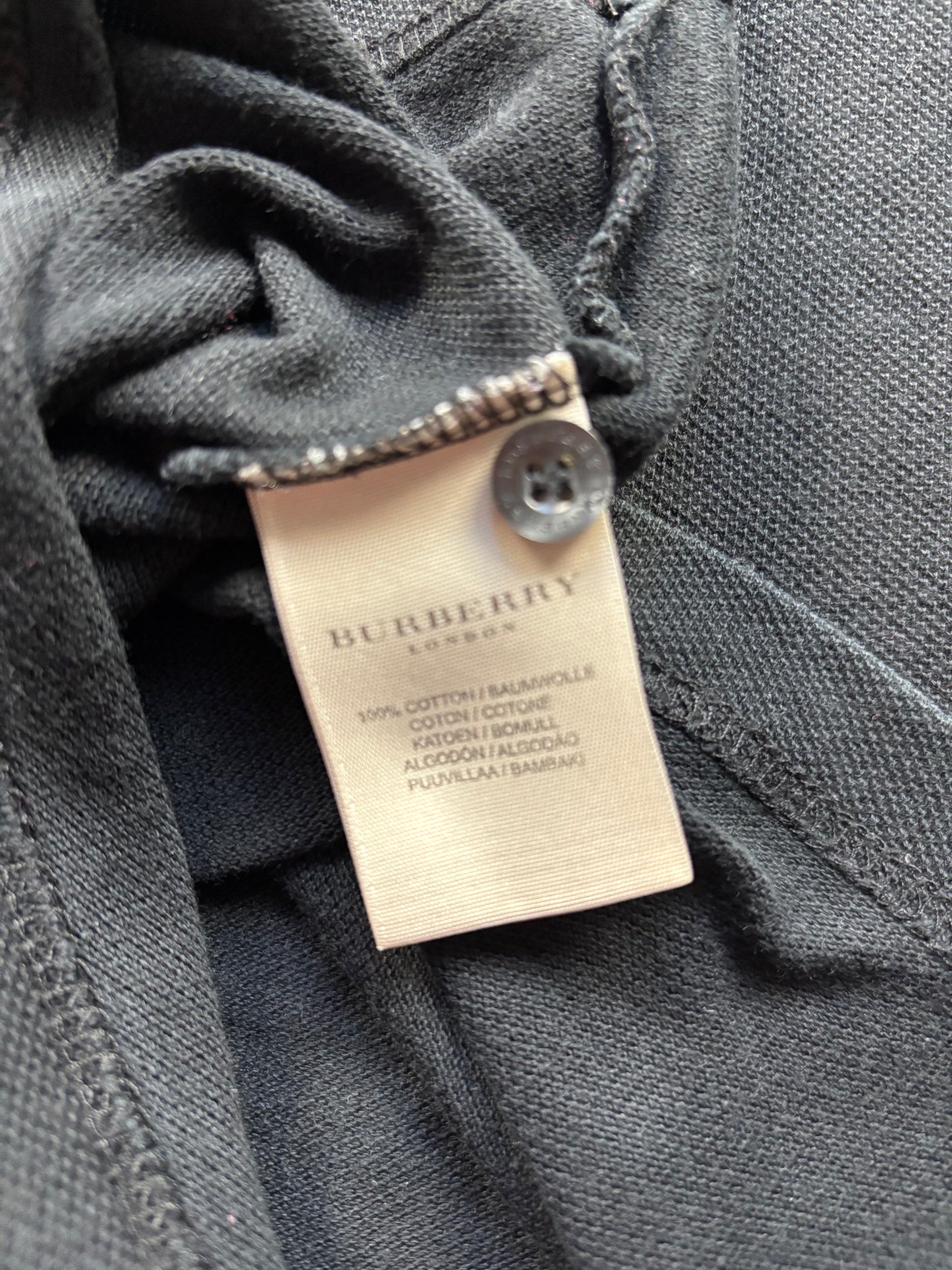 BURBERRY BLACK POLO SHIRT (L)