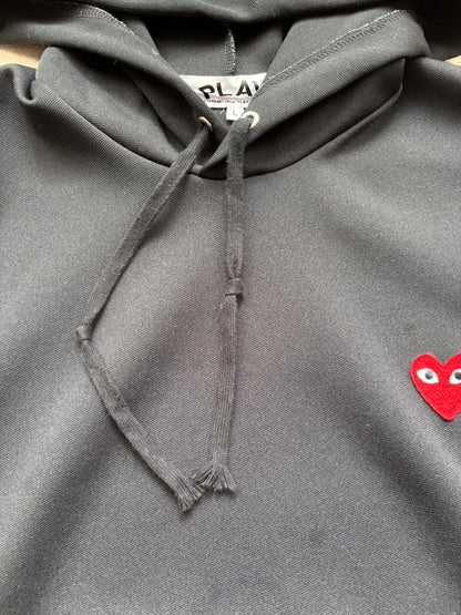 CDG PLAY BLACK HOODIE (L)
