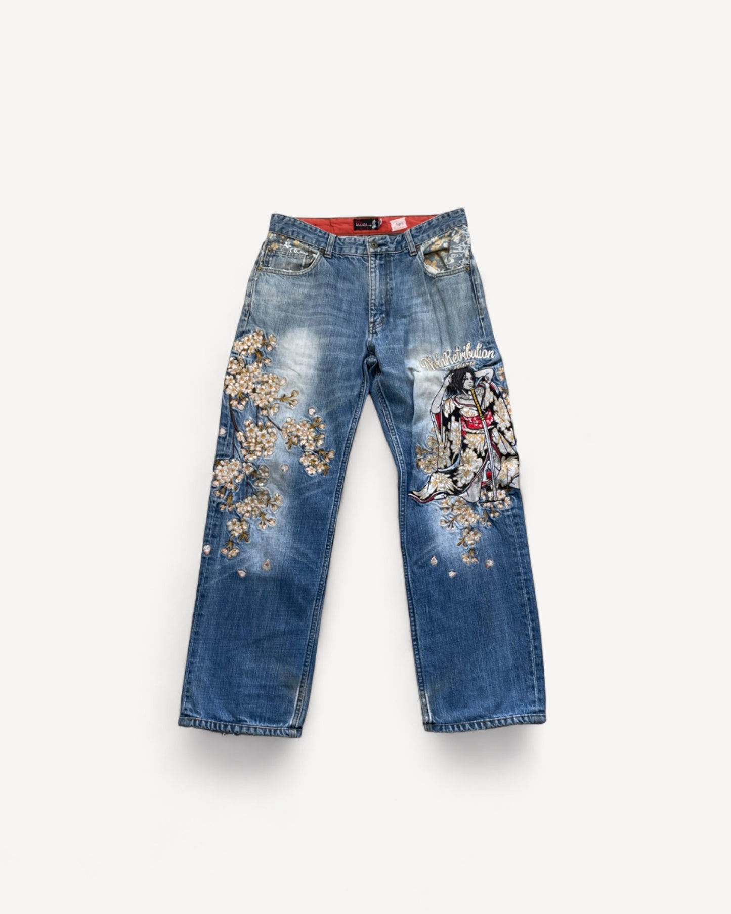 JAPANESE EMBROIDERED DENIM W30 L30 #JAP2