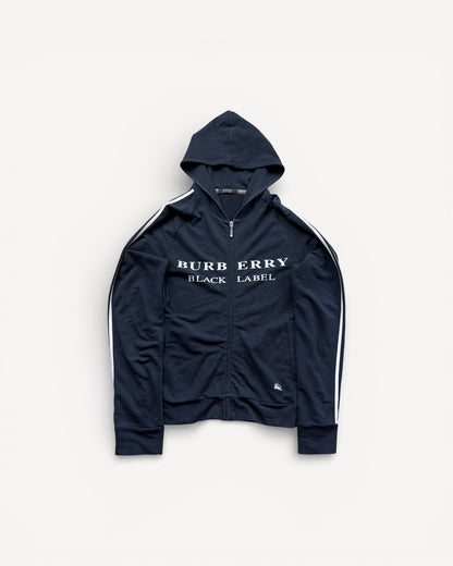 BURBERRY BLACK ZIP UP HOODIE (M)