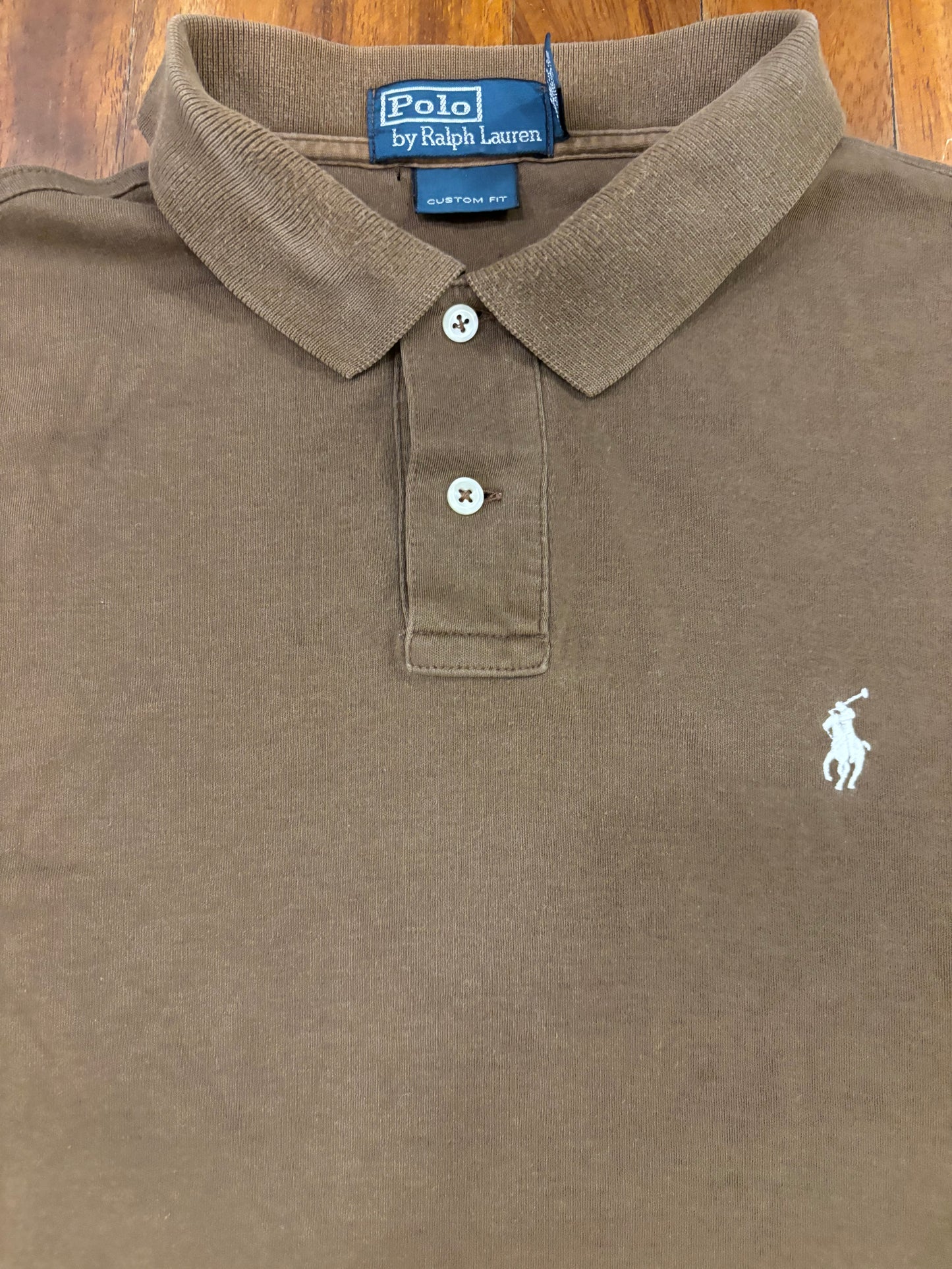 RALPH LAUREN POLO SHIRT BROWN (L)