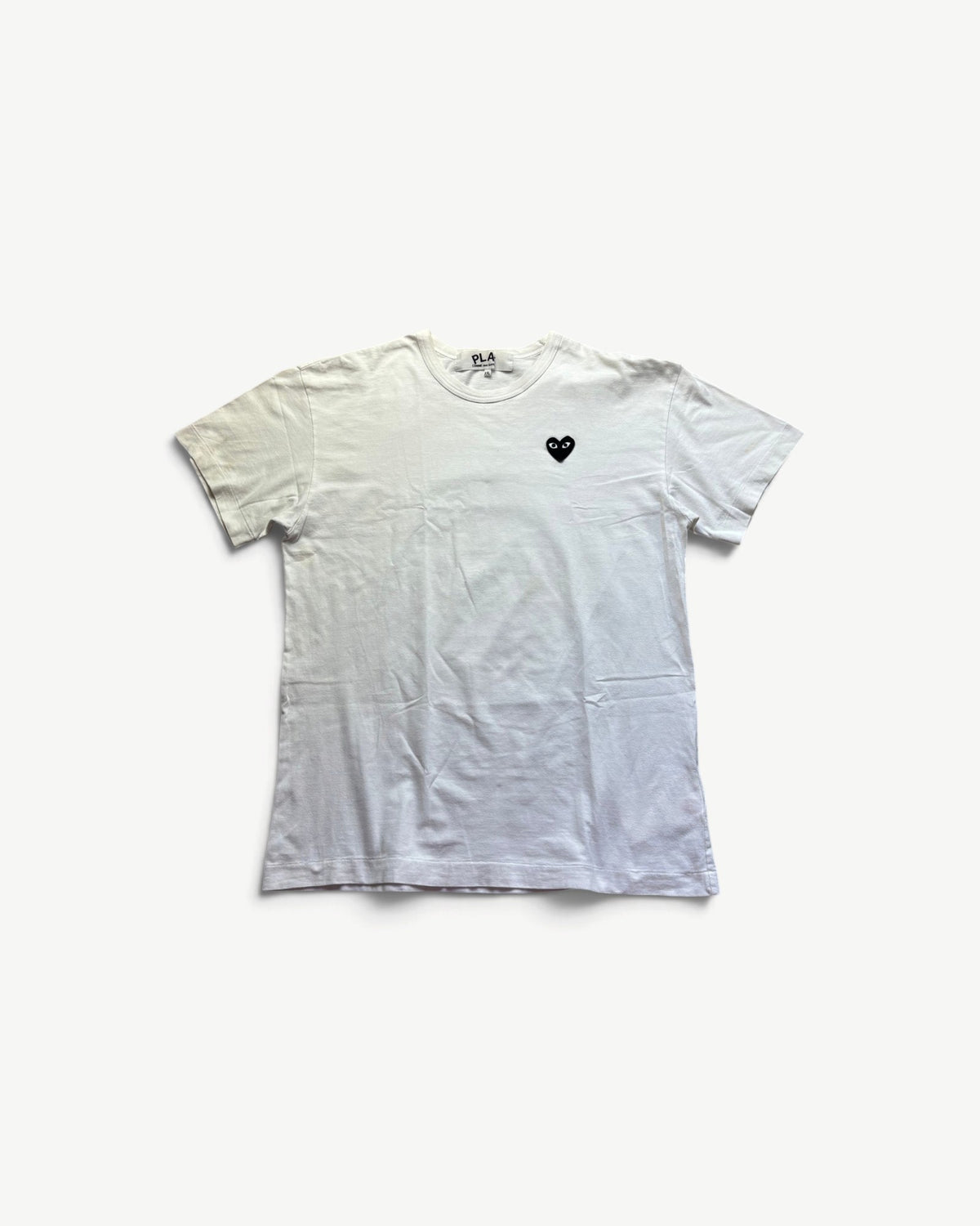 CDG PLAY WHITE T-SHIRT (L/XL)