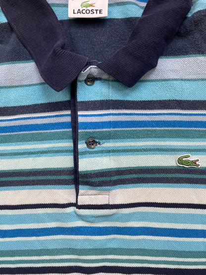 LACOSTE POLO SHIRT BLUE STRIPED (S)