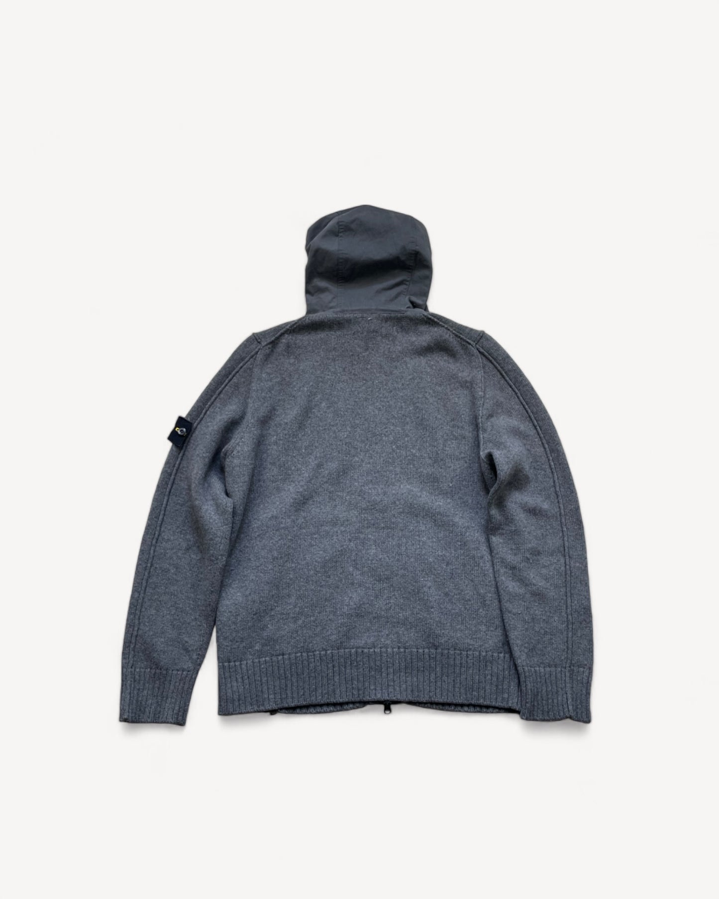 STONE ISLAND GREY ZIP UP KNIT (L/XL)