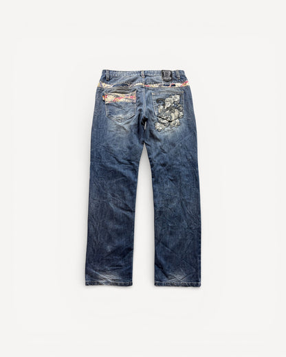 JAPANESE EMBROIDERED DENIM W36 L34 #JAP17