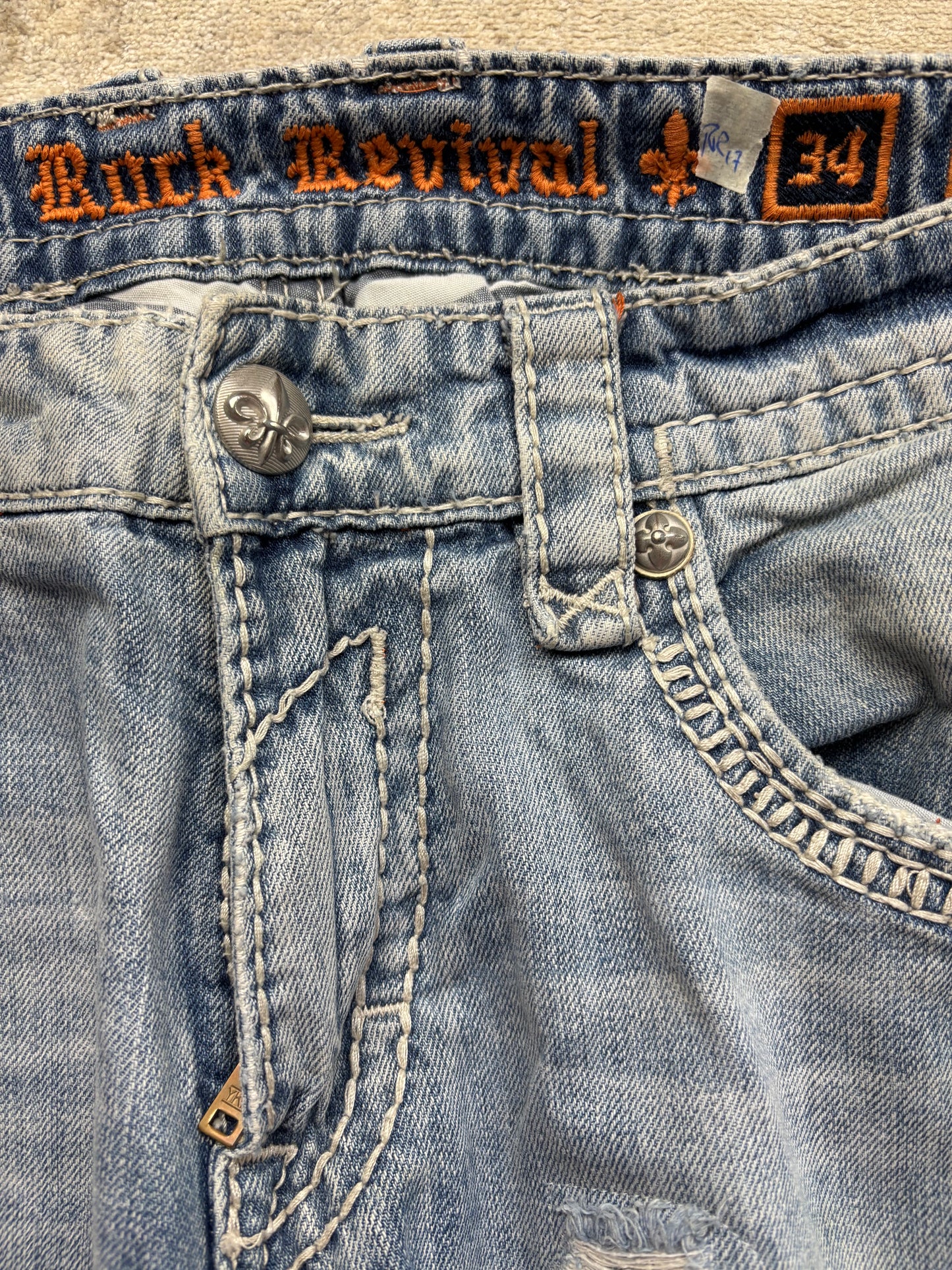 ROCK REVIVAL JEANS W34 L32 #RR17