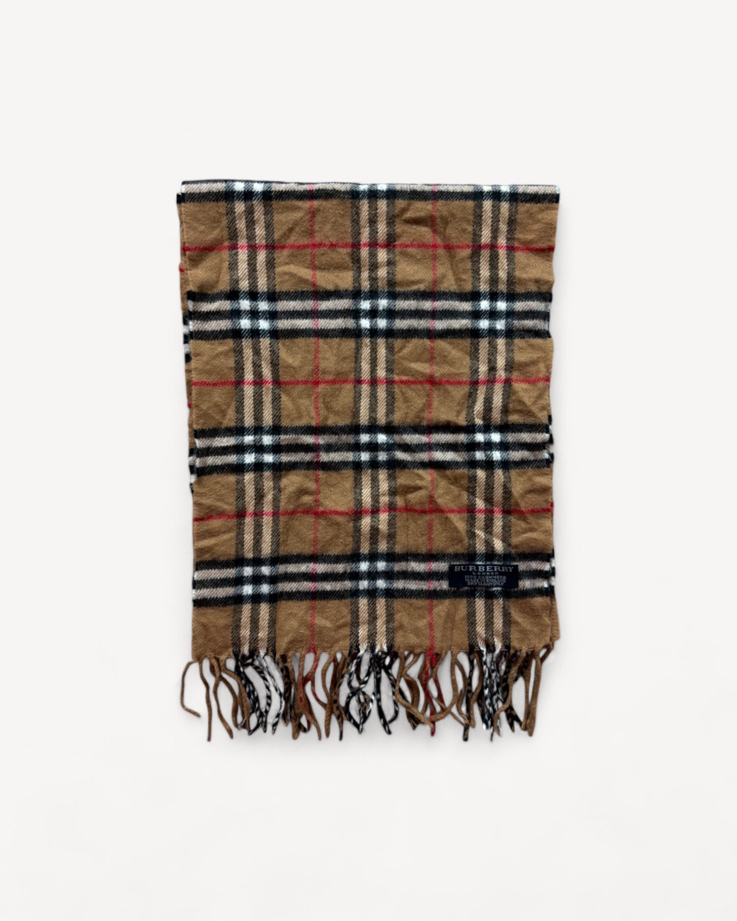 BURBERRY NOVACHECK CASHMERE SCARF BEIGE