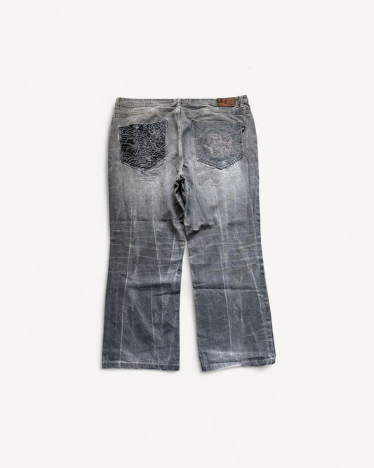 JAPANESE EMBROIDERED DENIM W40 L32 #JAP21