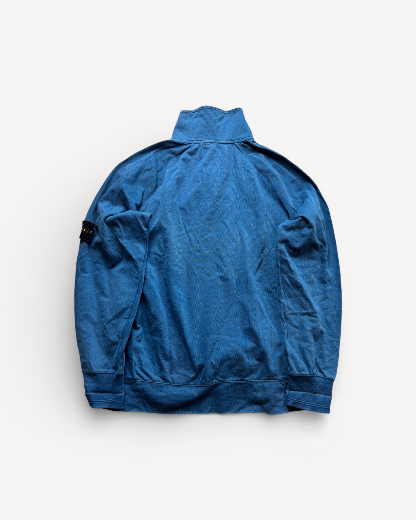 STONE ISLAND BLUE HALF ZIP UP KNIT (M)