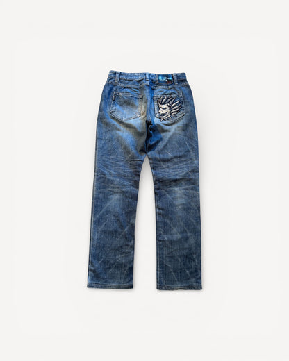 JAPANESE EMBROIDERED DENIM W32 L32 #JAP9