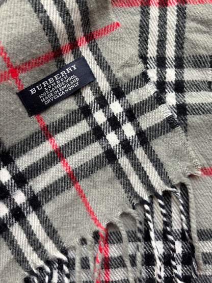 BURBERRY NOVACHECK SCARF LIGHT GREY