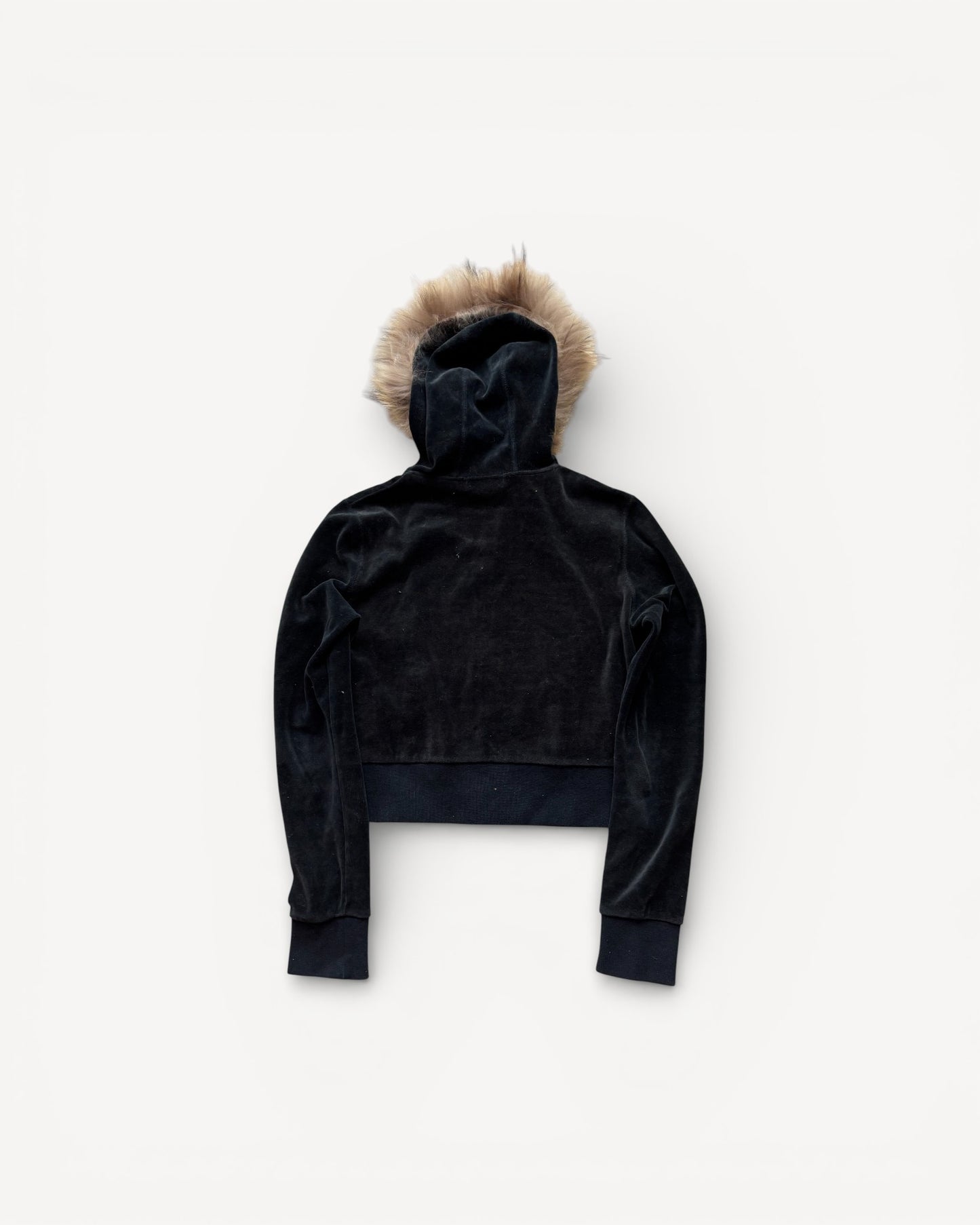 BURBERRY CROPPED FUR ZIP UP HOODIE (S)