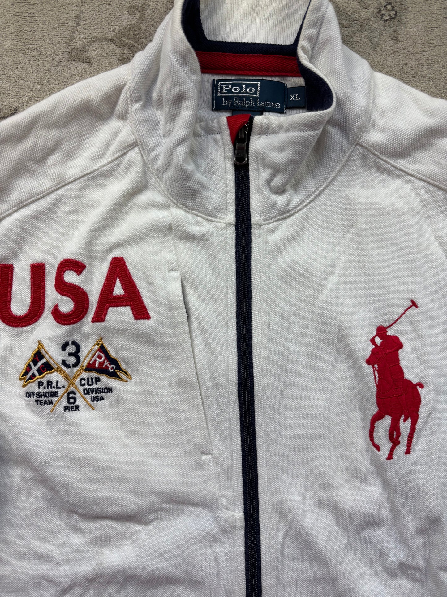RALPH LAUREN USA ZIP UP HOODIE (L)