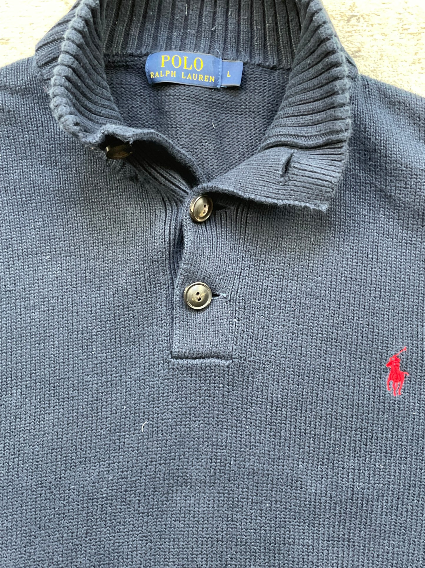 RALPH LAUREN HALF ZIP KNIT (L)