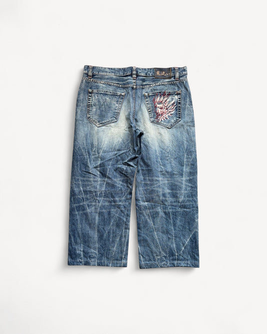 JAPANESE EMBROIDERED DENIM W36 L30 #JAP19