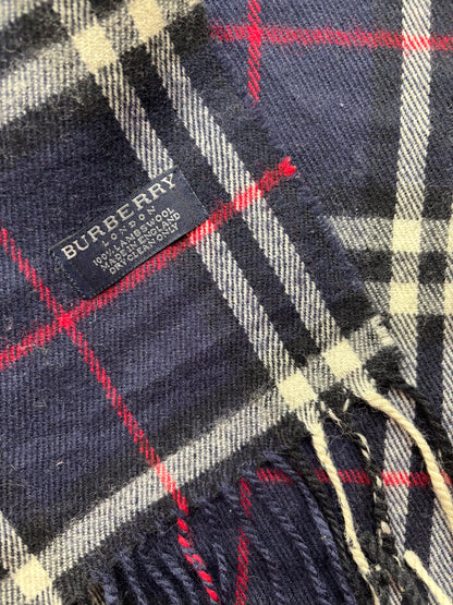 BURBERRY NOVACHECK SCARF NAVY
