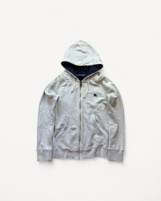 BURBERRY GREY ZIP UP HOODIE (S)