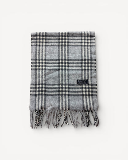BURBERRY NOVACHECK CASHMERE SCARF LIGHT GREY