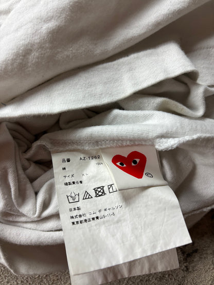 CDG PLAY WHITE LONGSLEEVE (L)