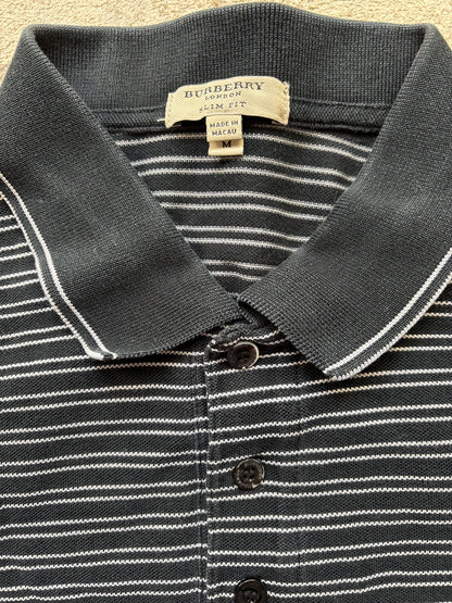 BURBERRY STRIPED POLO SHIRT (M)