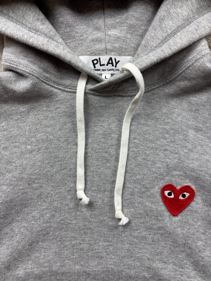 CDG PLAY GREY HOODIE (S)