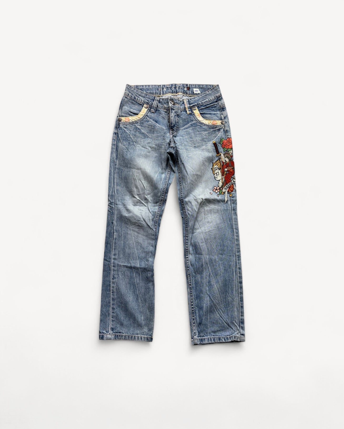 JAPANESE EMBROIDERED DENIM W27 L30 #JAP2