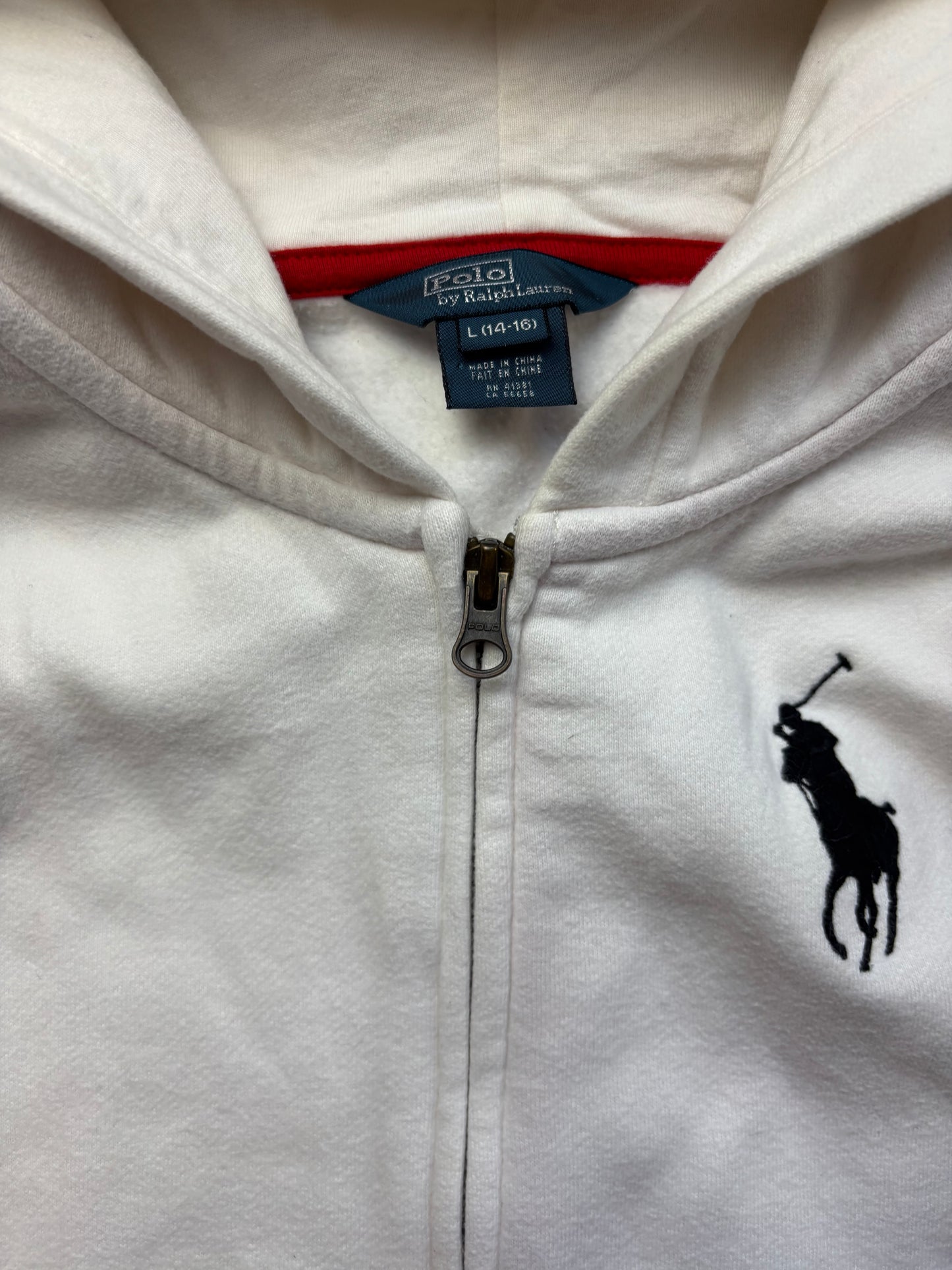 RALPH LAUREN WHITE ZIP UP HOODIE (S)