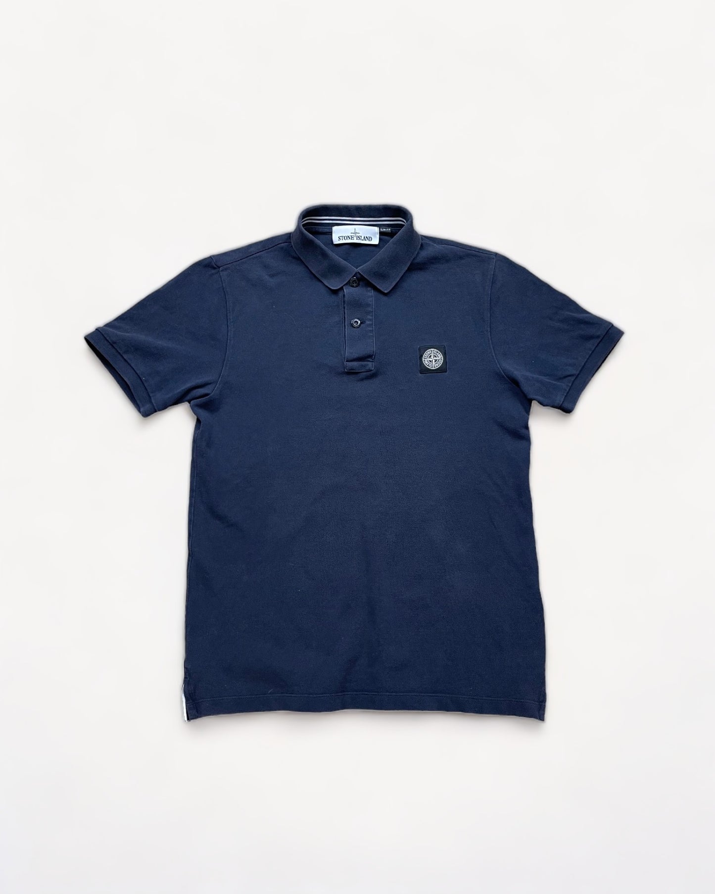 STONE ISLAND NAVY POLO SHIRT (S)