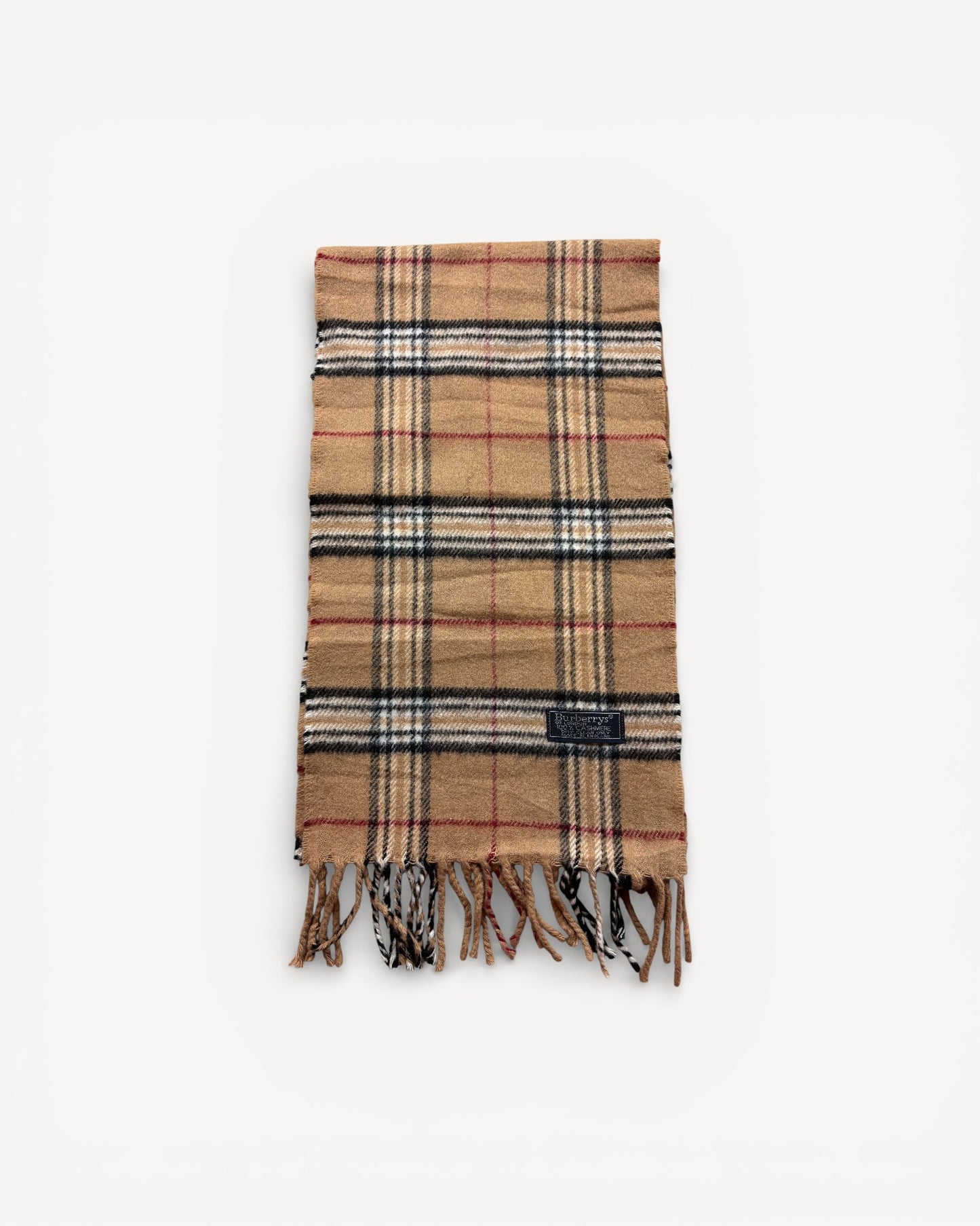 BURBERRY NOVACHECK CASHMERE SCARF BEIGE