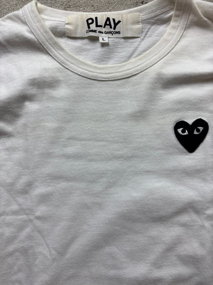 CDG PLAY WHITE LONGSLEEVE (M)