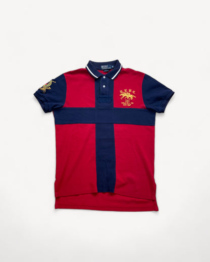 RALPH LAUREN POLO SHIRT BLUE/RED (M)