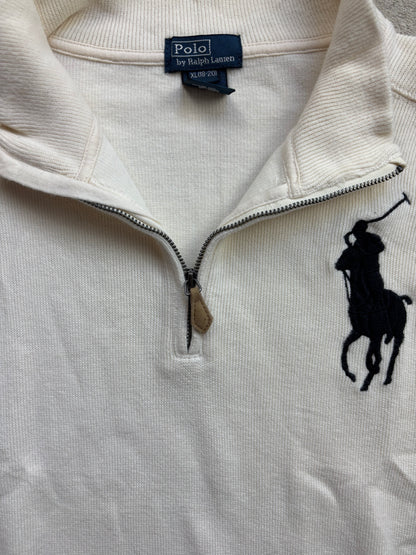 RALPH LAUREN WHITE HALF ZIP UP KNIT (L)