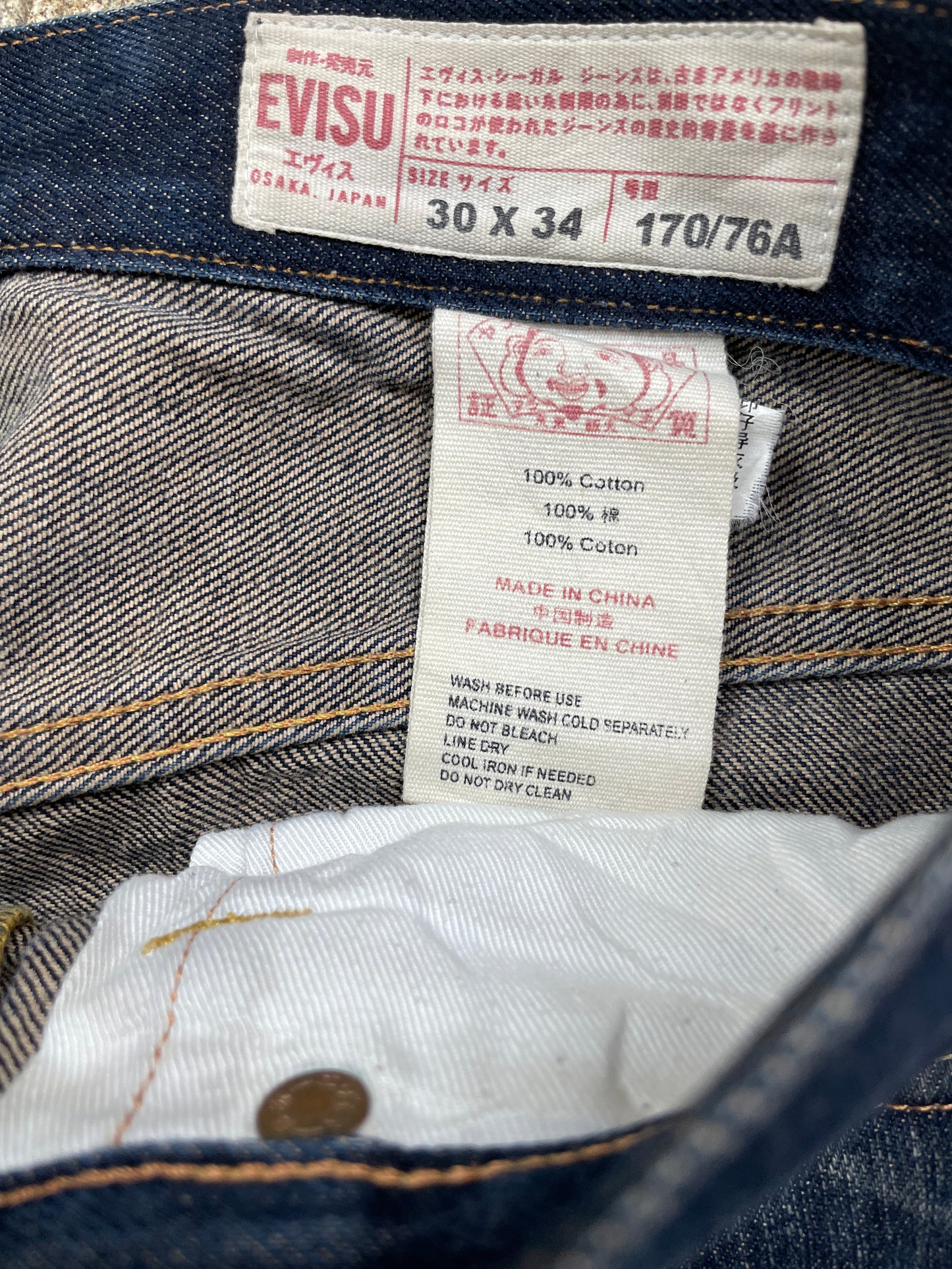 EVISU JEANS W30 L34 #E5